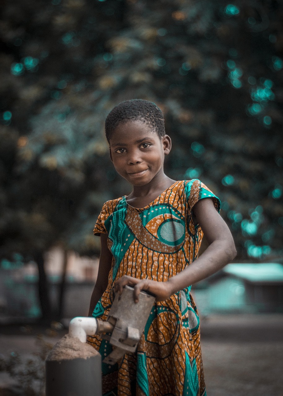 africa, ghana, child, nature, water